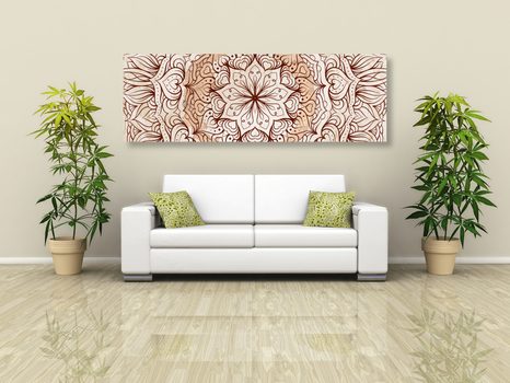 SLIKA ABSTRAKTNA ETNIČNA MANDALA - SLIKE FENG SHUI - SLIKE