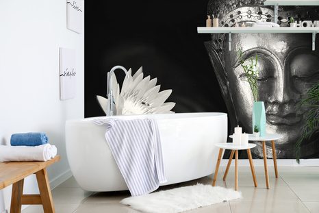 TAPETA BOŽSKÝ ČERNOBÍLÝ BUDHA - ČERNOBÍLÉ TAPETY - TAPETY