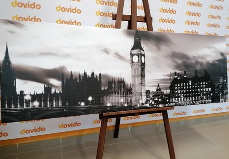 WANDBILD BIG BEN IN LONDON IN SCHWARZ-WEISS - SCHWARZ-WEISSE BILDER - BILDER