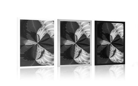 PLAGÁT UMELECKÁ ABSTRAKCIA V ČIERNOBIELOM PREVEDENÍ - ABSTRAKTNÉ A VZOROVANÉ - PLAGÁTY