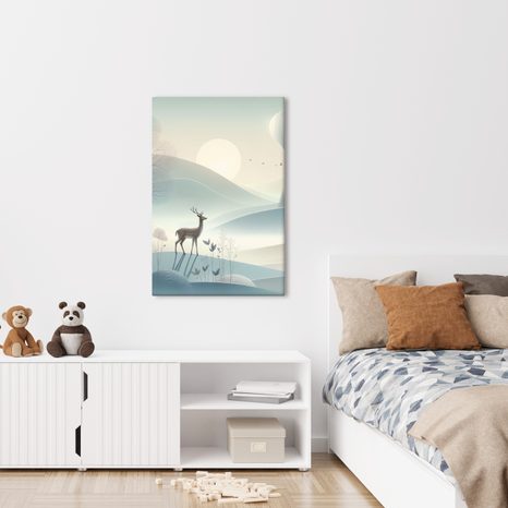 WANDBILD MORGENDLICHER NEBEL UND RUHE IM WALDTAL - BILDER TIERE - BILDER