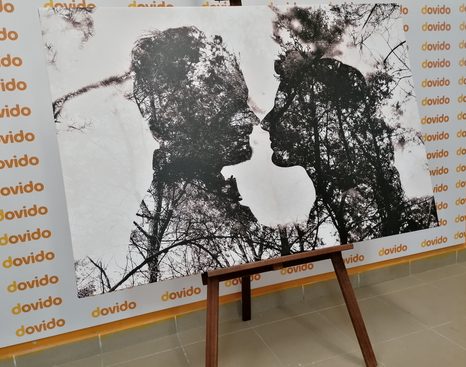 КАРТИНА НА ПЛАТНО – ФОРМА НА ЛЮБОВТА В ЧЕРНО-БЯЛО ИЗПЪЛНЕНИЕ - ЧЕРНО-БЕЛИ КАРТИНИ - КАРТИНИ