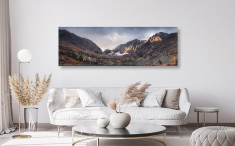 WANDBILD MAJESTÄTISCHE BERGE MIT SEE - BILDER VON NATUR UND LANDSCHAFT - BILDER