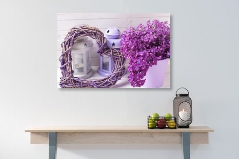 OBRAZ PROUTĚNÉ SRDCE S LUCERNIČKY A ŠEŘÍKEM - VINTAGE A RETRO OBRAZY - OBRAZY