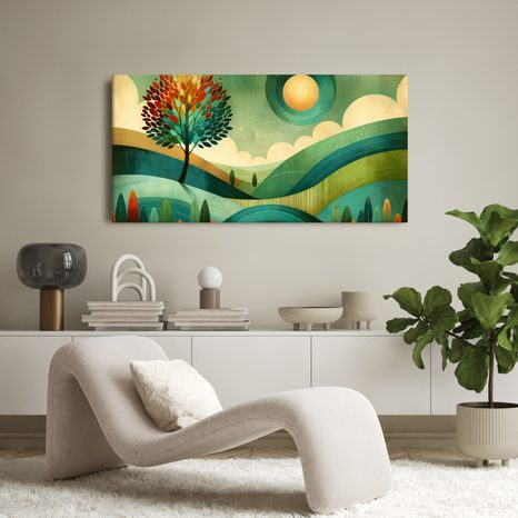 OBRAZ KRAJINA V TÓNECH PŘÍRODY - OBRAZY STROMY A LISTY - OBRAZY