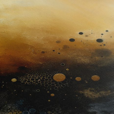 5-DÍLNÝ OBRAZ ZLATÁ EXPLOZE VESMÍRU - OBRAZY ABSTRAKTNÍ TVARY - OBRAZY