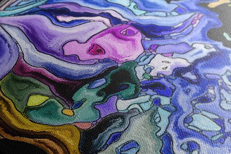 WANDBILD FARBIGE SILHOUETTE EINES FRAUENGESICHTS - ABSTRAKTE BILDER - BILDER