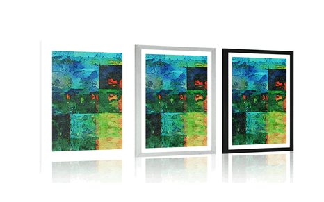 PLAKAT S PASPARTUOM MODERNA LIKOVNA UMJETNOST - APSTRAKTNI I S UZORKOM - PLAKATI