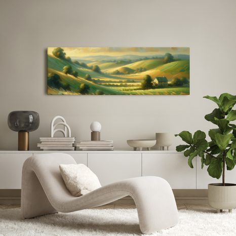 WANDBILD MALERISCHE HÜGEL UND GETREIDE - WANDBILDER FELDER UND WIESEN - BILDER