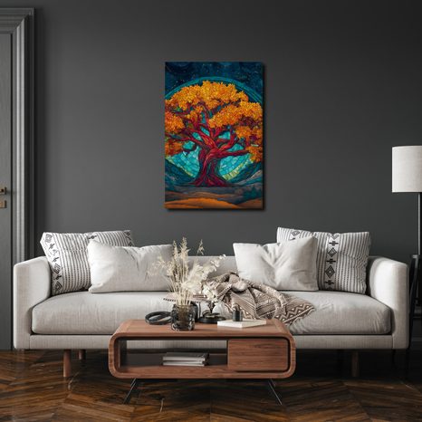 OBRAZ ZÁŘIVÝ STROM ŽIVOTA V NOCI - OBRAZY STROMY ŽIVOTA - OBRAZY
