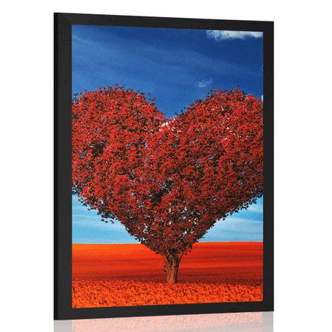 POSTER SCHÖNER BAUM IN FORM EINES HERZENS - LIEBE - POSTER