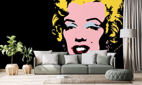 TAPETE POP-ART VON MARILYN MONROE AUF SCHWARZEM HINTERGRUND - POP-ART-TAPETEN - TAPETEN