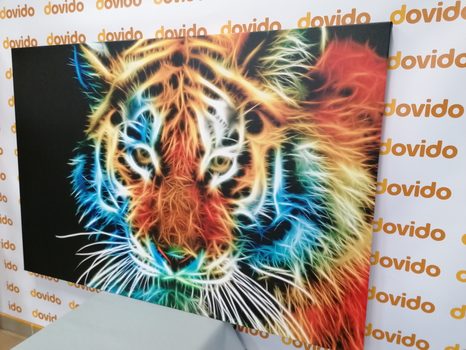 WANDBILD TIGERKOPF IM ABSTRAKTEN DESIGN - BILDER TIERE - BILDER