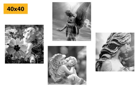 SET OBRAZŮ NEBESKÁ HARMONIE V ČERNOBÍLÉM PROVEDENÍ - SESTAVY OBRAZŮ - OBRAZY