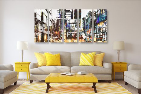 5-RSÉZES KÉP ABSZTRAKT VÁROSKÉP - VÁROST ÁBRÁZOLÓ KÉPEK - KÉPEK