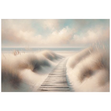 SAMOLEPÍCÍ TAPETA PÍSEČNÁ PLÁŽ S DŘEVĚNOU CESTOU - TAPETY MOŘE A PLÁŽ - TAPETY