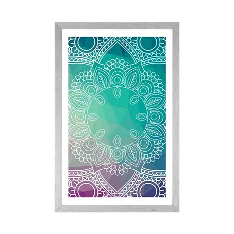 PLAKAT S PASPARTUOM PASTELNA MANDALA - FENG SHUI - PLAKATI