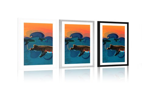 POSTER MIT PASSEPARTOUT MEER VOLLER FISCHE - MOTIVE AUS UNSERER WERKSTATT - POSTER