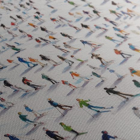 WANDBILD SKIFAHRER IM WINTERPARK - WEIHNACHTS- UND WINTERBILDER - BILDER