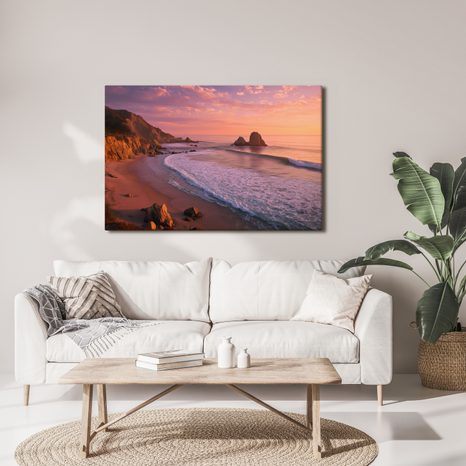 WANDBILD SONNENUNTERGANG ÜBER DEM OZEAN - BILDER VON SONNENAUFGANG UND SONNENUNTERGANG - BILDER