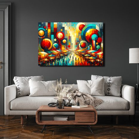 OBRAZ BAREVNÉ MĚSTO V KRUZÍCH - ABSTRAKTNÍ OBRAZY - OBRAZY