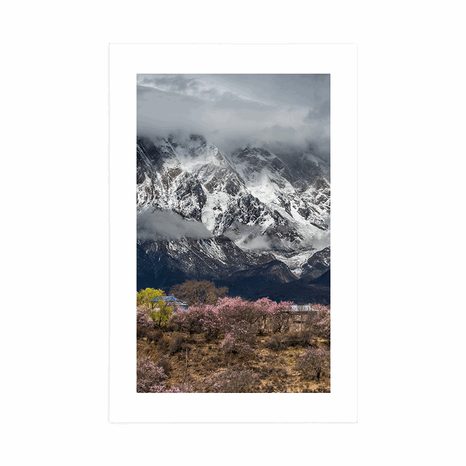 AFFICHE AVEC PASSE-PARTOUT – PAYSAGE DE MONTAGNE UNIQUE - NATURE - AFFICHES