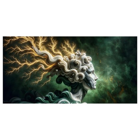 OBRAZ MYSTICKÁ ŽENA S BLESKY VE VLASECH - OBRAZY ŽENY - OBRAZY