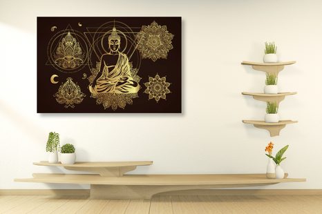OBRAZ ZLATÝ BUDHA - OBRAZY FENG SHUI - OBRAZY