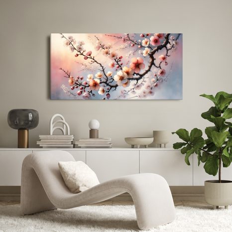 OBRAZ ROZKVETLÁ SAKURA - OBRAZY KVĚTŮ - OBRAZY