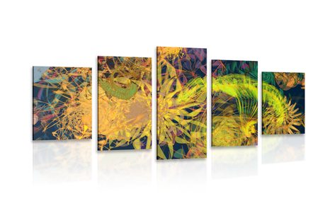 TABLEAU EN 5 PARTIES – ART ABSTRAIT COLORÉ - PEINTURES ABSTRAITES - TABLEAUX