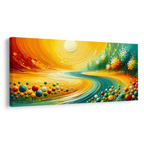 OBRAZ ZLATÁ KRAJINA SE SLUNCEM - OBRAZY PŘÍRODY A KRAJINY - OBRAZY