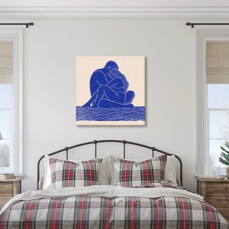 TABLEAU SUR TOILE – UNION TENDRE DE DEUX CORPS - TABLEAUX D'AMOUR - TABLEAUX