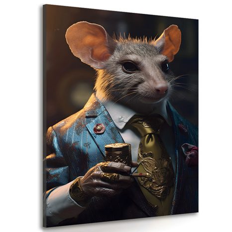 CANVAS PRINT ANIMAL GANGSTER RAT - PICTURES OF ANIMAL GANGSTERS - PICTURES
