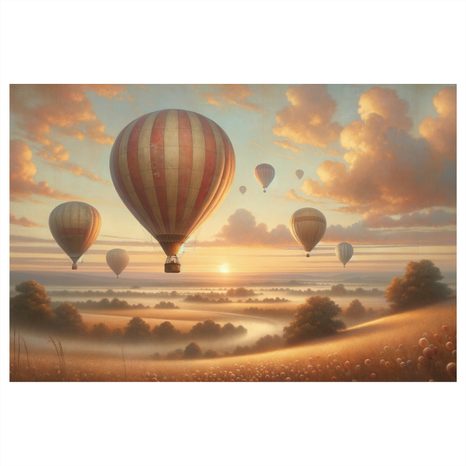 OBRAZ BALONY V PODVEČERNÍM TICHU - OBRAZY POLE A LOUKY - OBRAZY