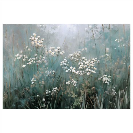 WANDBILD ZARTE BLÜTEN IM NEBEL - BILDER BLUMEN - BILDER