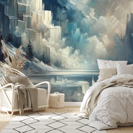 TAPETA IMPRESIONISTICKÁ ZIMNÍ KRAJINA - ABSTRAKTNÍ TAPETY - TAPETY