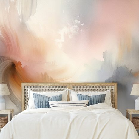 FOTOTAPETA PASTELOVÉ ABSTRAKTNÍ AKVARELOVÉ TAHY - ABSTRAKTNÍ TAPETY - TAPETY