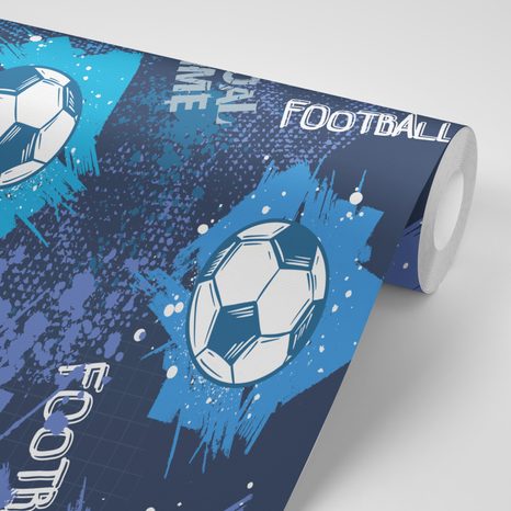 CARTA DA PARATI AUTOADESIVA – PALLA DA CALCIO IN BLU - CARTA DA PARATI AUTOADESIVE - CARTA DA PARATI