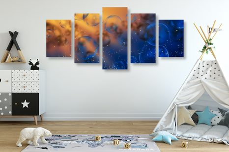 5-DÍLNÝ OBRAZ KOUZELNÉ BUBLINY - ABSTRAKTNÍ OBRAZY - OBRAZY