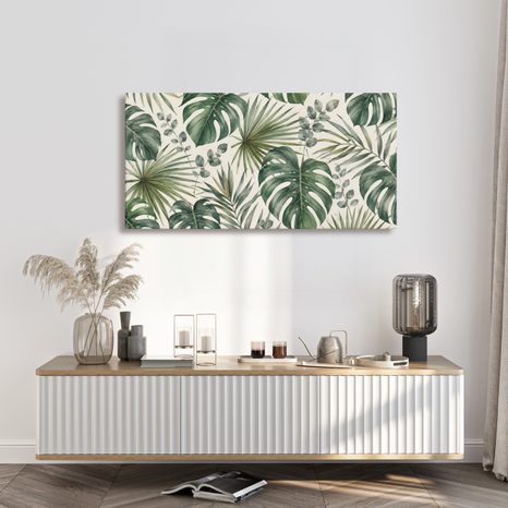 CANVASTAVLA EXOTISK BOTANISK HARMONI - TAVLOR MED TRÄD OCH BLAD - TAVLOR