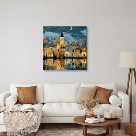 SLIKA BLAGDANSKI MIR NAD RIJEKOM - ŠARENE KUĆE - SLIKE