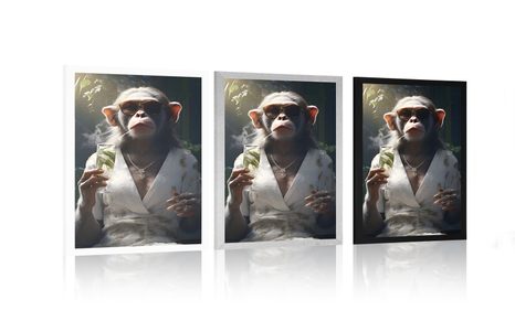 PLAGÁT ZVIERACÍ GANGSTER OPICA - ZVIERACÍ GANGSTRI - PLAGÁTY