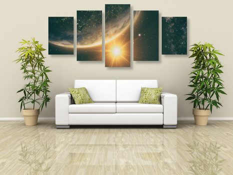 TABLOU 5-PIESE VIZUALIZARE DIN UNIVERS - TABLOURI STELE ȘI COSMOS - TABLOURI