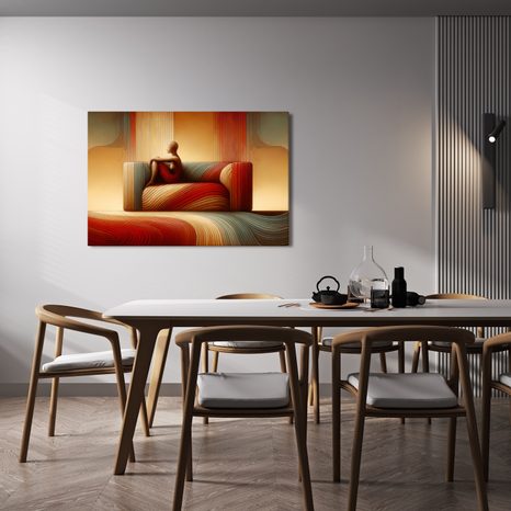 OBRAZ ABSTRAKTNÍ LINIE V TEPLÝCH TÓNECH - ABSTRAKTNÍ OBRAZY - OBRAZY