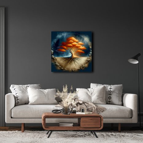 OBRAZ PODZIMNÍ STROM ŽIVOTA S KOŘENY - OBRAZY STROMY ŽIVOTA - OBRAZY