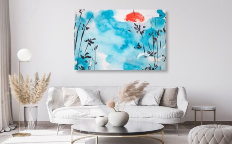 QUADRO SU TELA – PITTURA DEL CIELO GIAPPONESE - QUADRI DI NATURA E PAESAGGIO - STAMPE E QUADRI