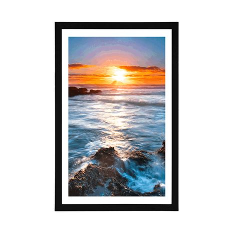 POSTER WITH MOUNT ROMANTIC SUNSET - NATURE - POSTERS