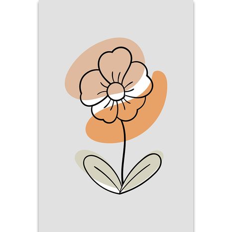 STAMPA SU TELA – FIORE MINIMALISTA NO4 - QUADRI DI FIORI - STAMPE E QUADRI