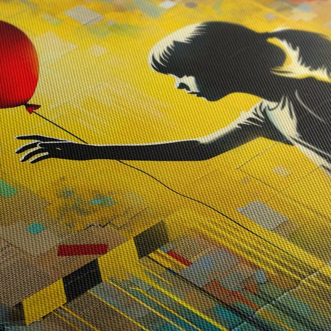 WANDBILD SILHOUETTE EINES MÄDCHENS MIT BALLON - WANDBILDER FRAUEN - BILDER