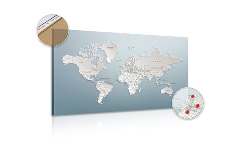 QUADRO IN SUGHERO – MAPPA DEL MONDO IN VERSIONE ORIGINALE - QUADRI SU SUGHERO - STAMPE E QUADRI